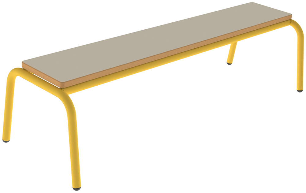 [SA70211ZZEP] Banc MOLY MDF mélaminé ép.19 mm chant vernis piètement époxy - L120 cm - T1 - Ivoire