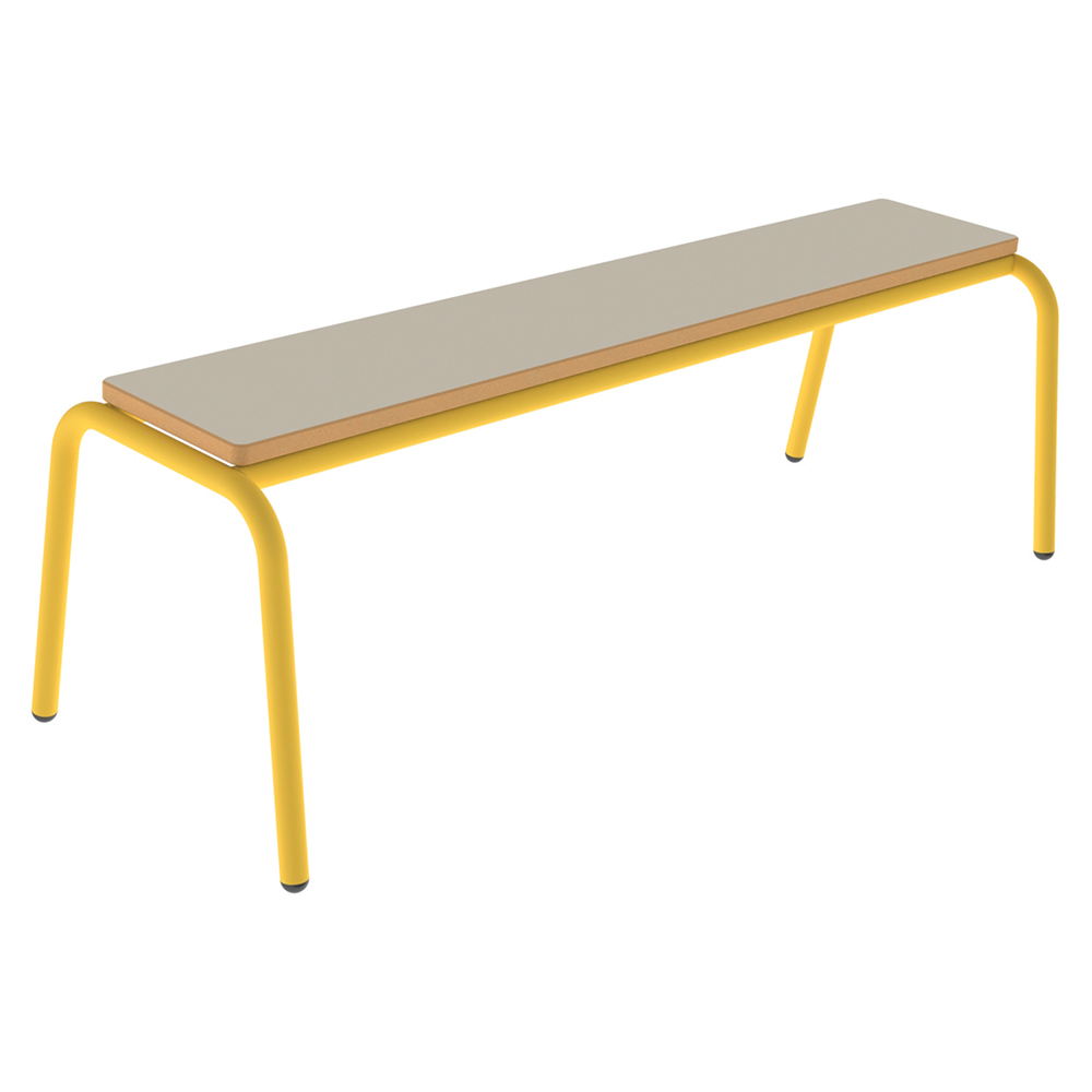 [SA70214ZZEP] Banc MOLY MDF mélaminé ép.19 mm chant vernis piètement époxy - L120 cm - T4 - Ivoire