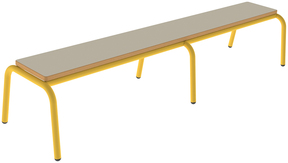 [SA70311ZZEP] Banc MOLY MDF mélaminé ép.19 mm chant vernis piètement époxy - L160 cm - T1 - Ivoire