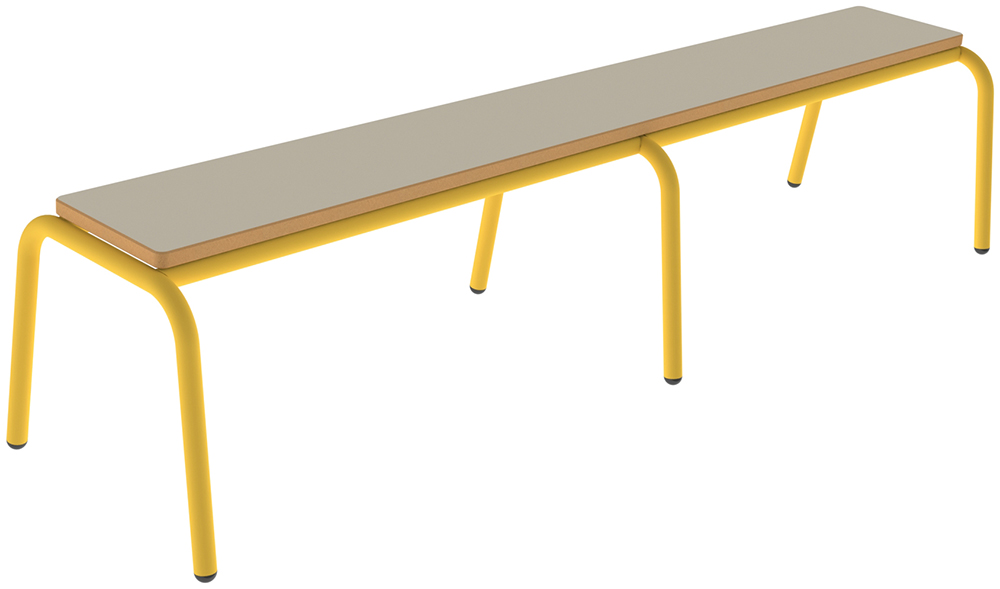 [SA70313ZZEP] Banc MOLY MDF mélaminé ép.19 mm chant vernis piètement époxy - L160 cm - T3 - Ivoire