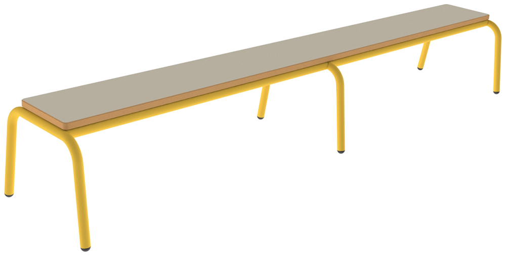 [SA70412ZZEP] Banc MOLY MDF mélaminé ép.19 mm chant vernis piètement époxy - L200 cm - T2 - Ivoire