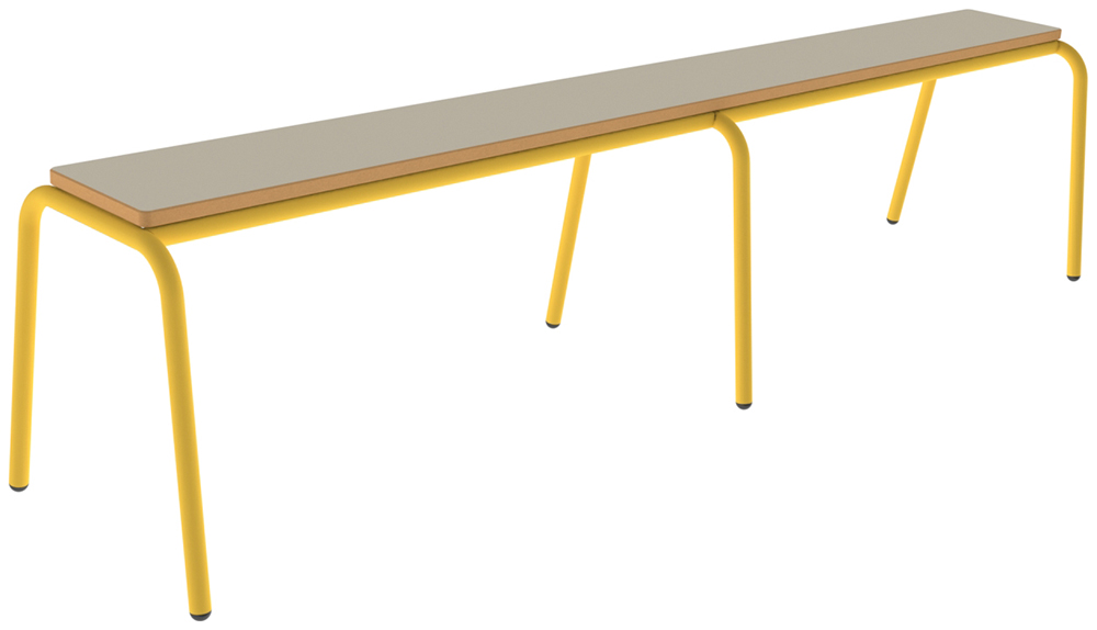[SA70415ZZEP] Banc MOLY MDF mélaminé ép.19 mm chant vernis piètement époxy - L200 cm - T5 - Ivoire