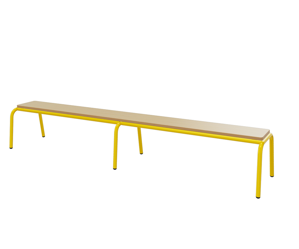 [SA71013ZZEP] Banc MOLY hêtre massif vernis incolore piètement époxy - L200 cm - T3