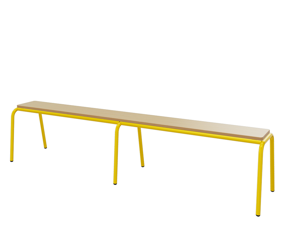 [SA71016ZZEP] Banc MOLY hêtre massif vernis incolore piètement époxy - L200 cm - T6