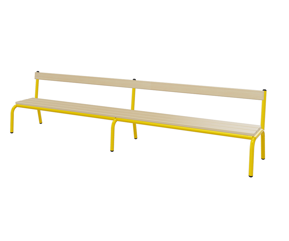 [SA71311ZZEP] Banc MOLY avec dossier hêtre massif vernis incolore piètement époxy - L200 cm - T1
