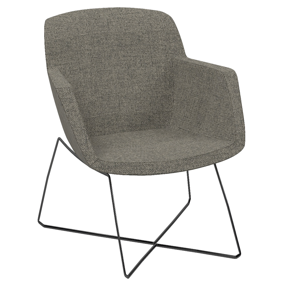 [SA78800ZZZZ] Bridge KALYS tissu Step Melange piètement fil croisé époxy - L63xP63xH82 cm - Noir