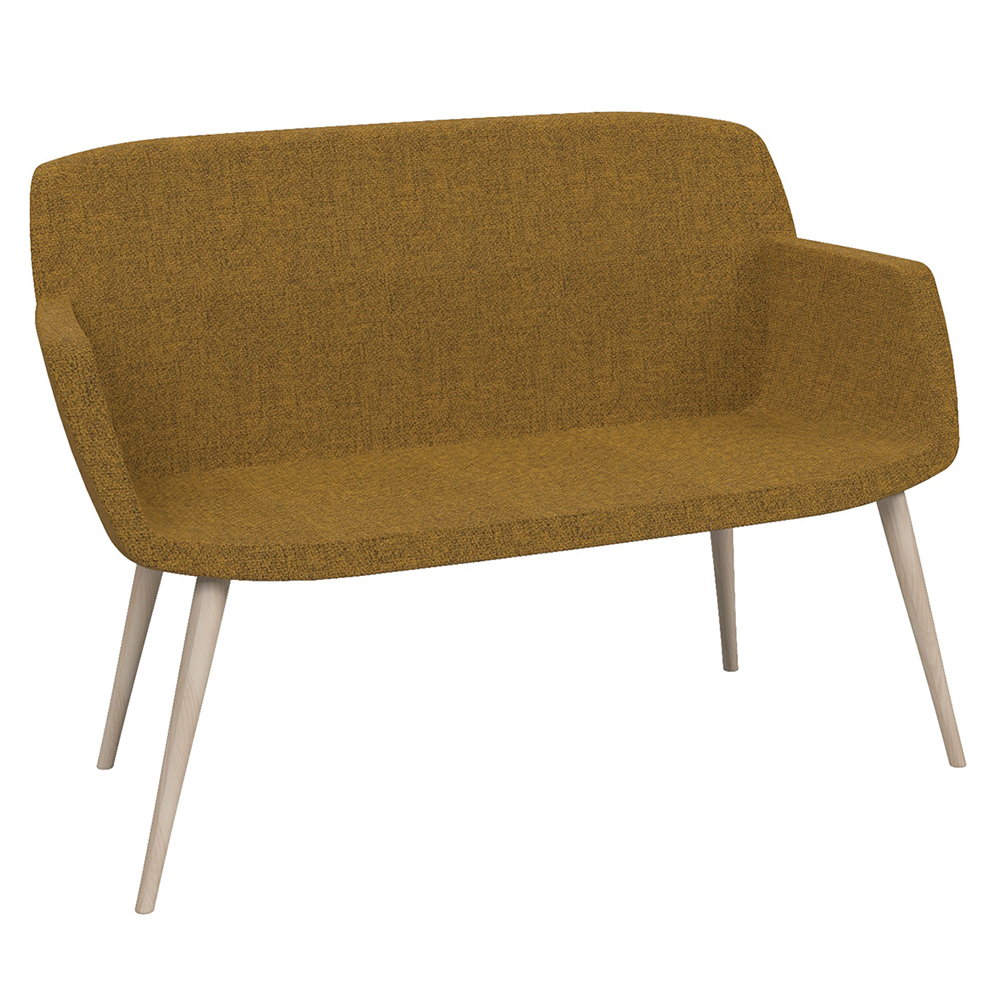 [SA78900ZZZZ] Canapé KALYS 2 places tissu Step Melange piètement bois - L120xP67xH82 cm