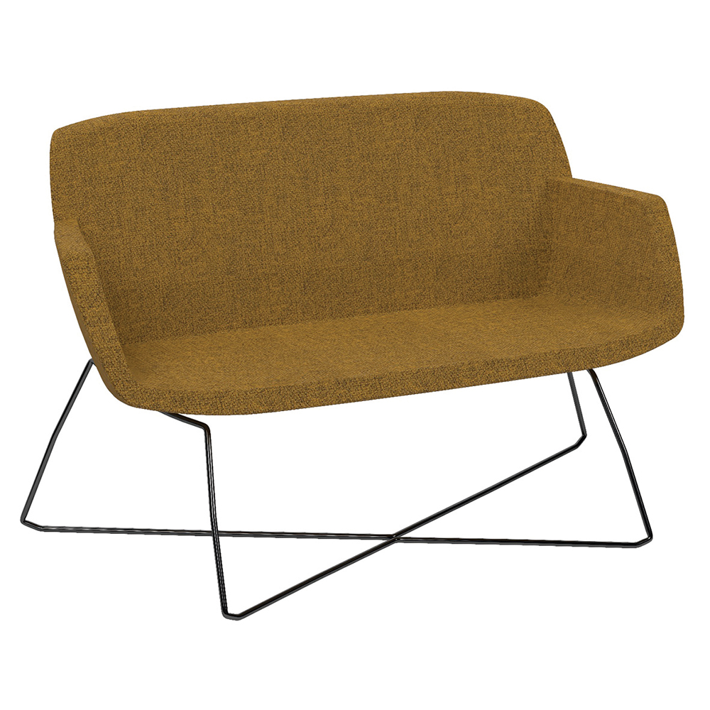 [SA79100ZZZZ] Canapé KALYS 2 places tissu Step Melange piètement fil croisé époxy - L120xP67xH82 cm - Noir