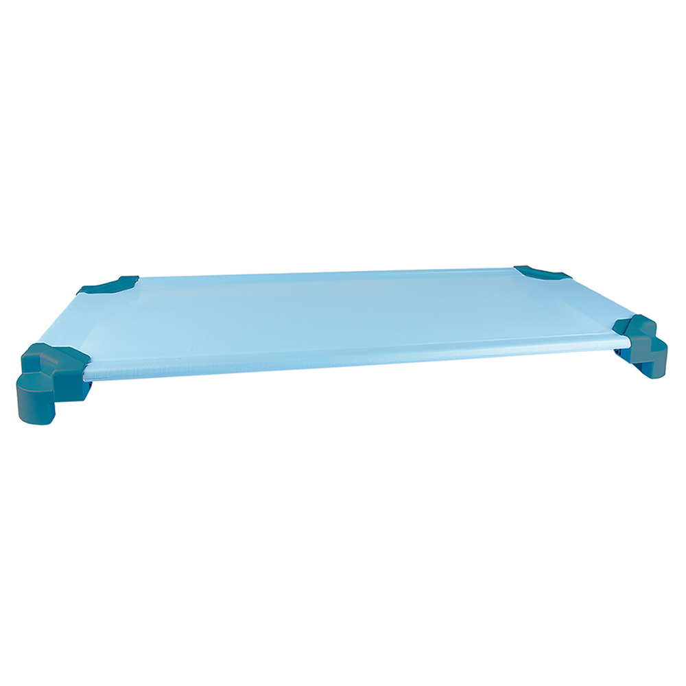 [SA86100ZZZZ-01] Couchette ÉVOLUTION toile pieds plastique - L131xP55xH11 cm - Bleu