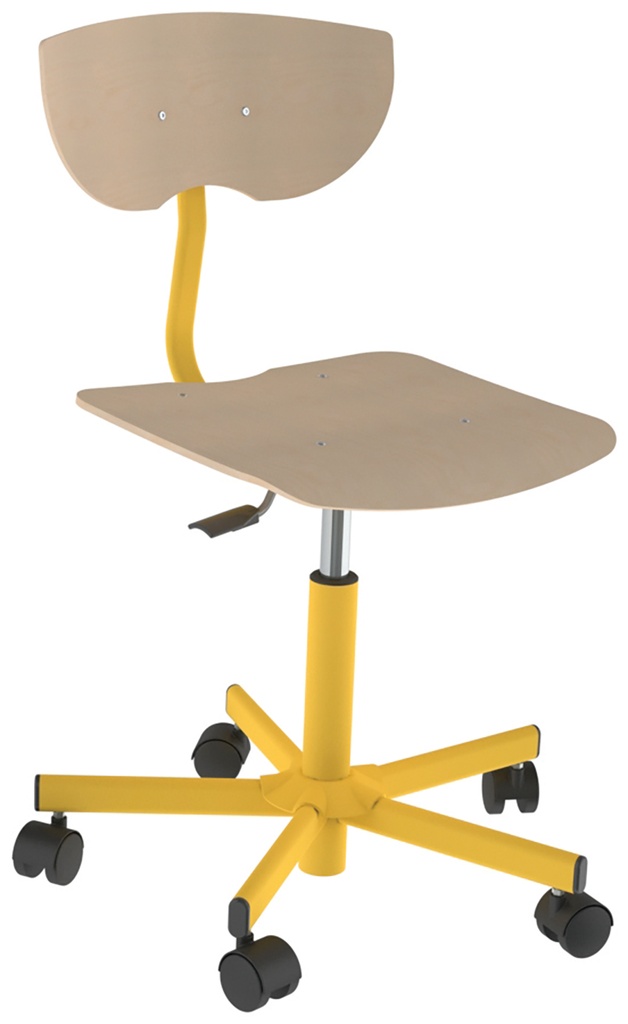 Siège PAGALY HR à gaz mobile assise Blueprotech® piètement époxy - H43 à 61 cm
