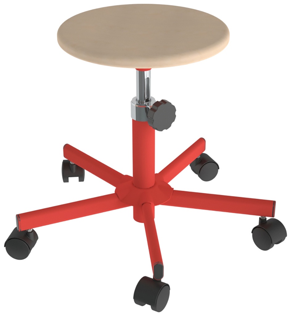 [SB11126ZZEP] Tabouret PAGALY HR mobile assise Blueprotech® piètement époxy - H38 à 56 cm
