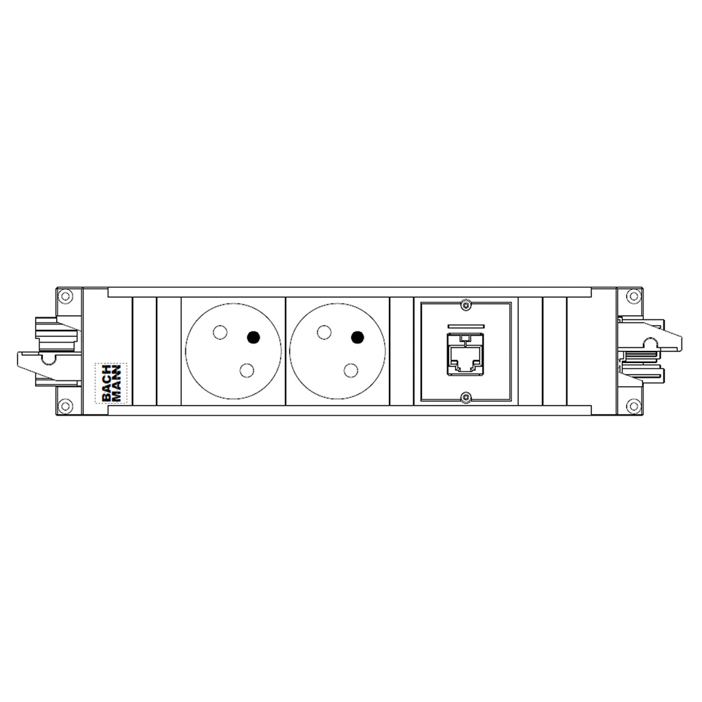 [SB18600ZZZZ-01] Bloc multiprises 2 prises terre + RJ45
