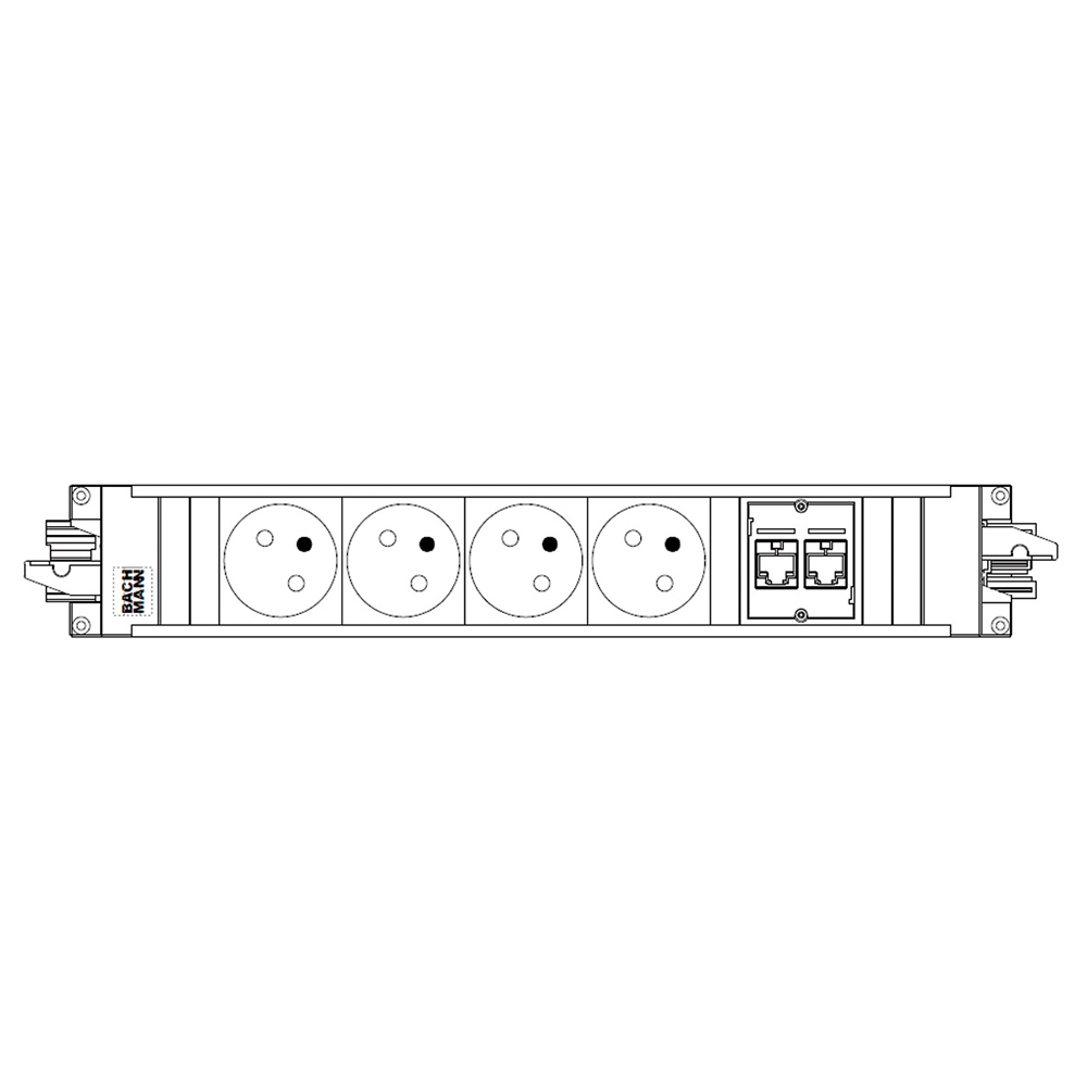 [SB19000ZZZZ-01] Bloc multiprises 4 prises TER + 2 RJ45