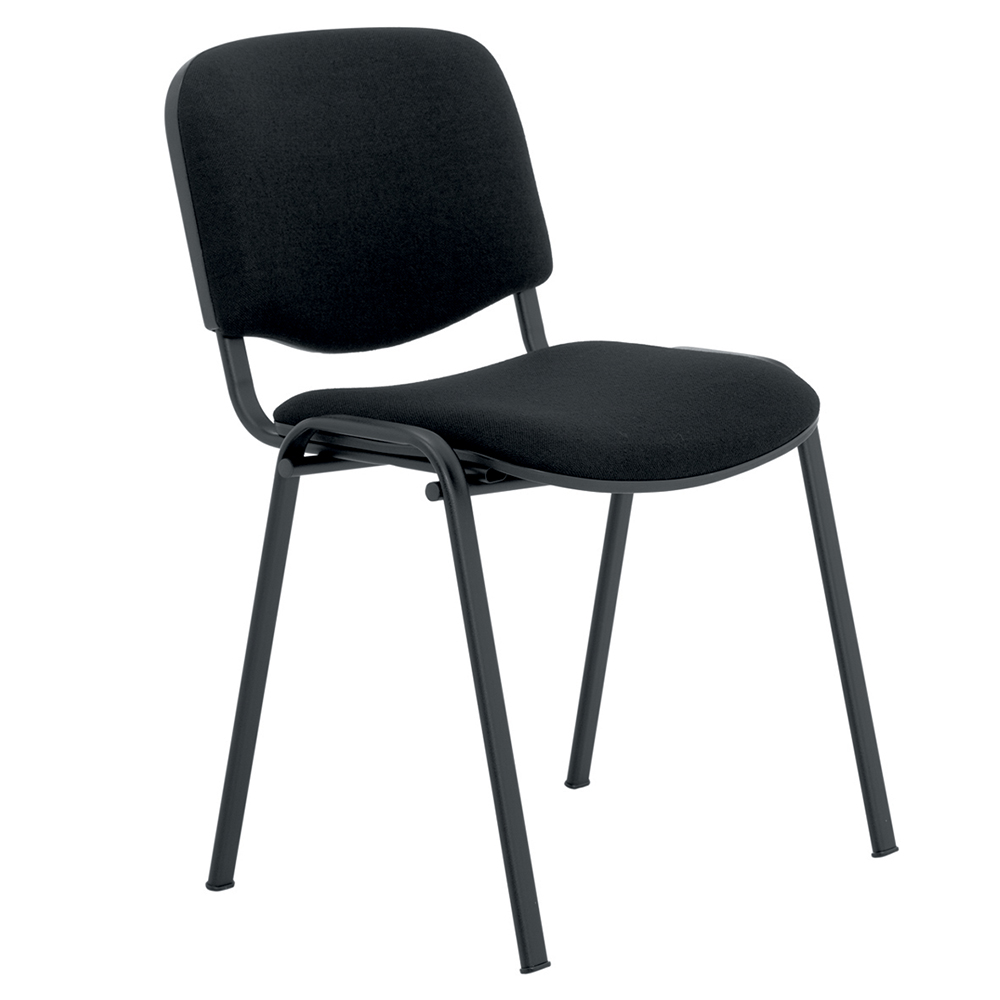 [SB95000ZZZZ-01] Chaise LEO SOFT assise et dossier tissu piètement époxy - T6 - Noir/Noir RAL 9005