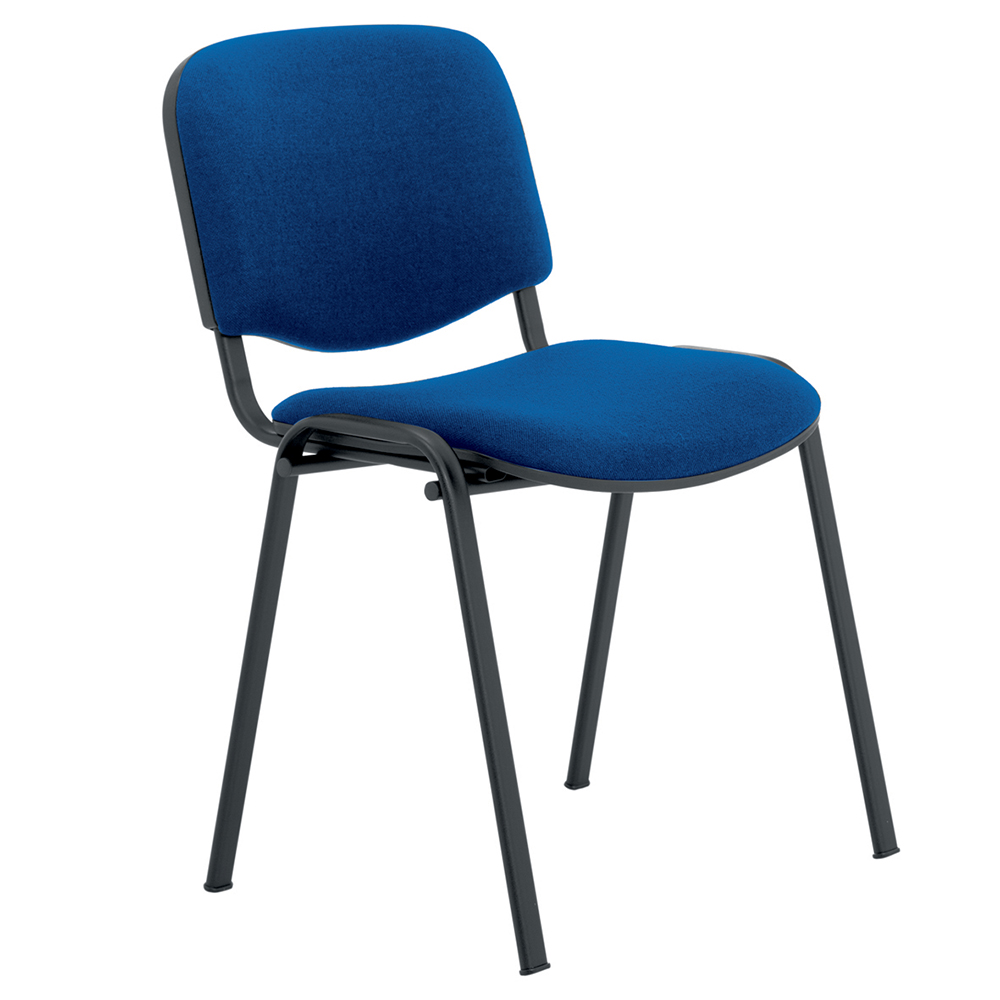 [SB95000ZZZZ-03] Chaise LEO SOFT assise et dossier tissu piètement époxy - T6 - Bleu/Noir RAL 9005