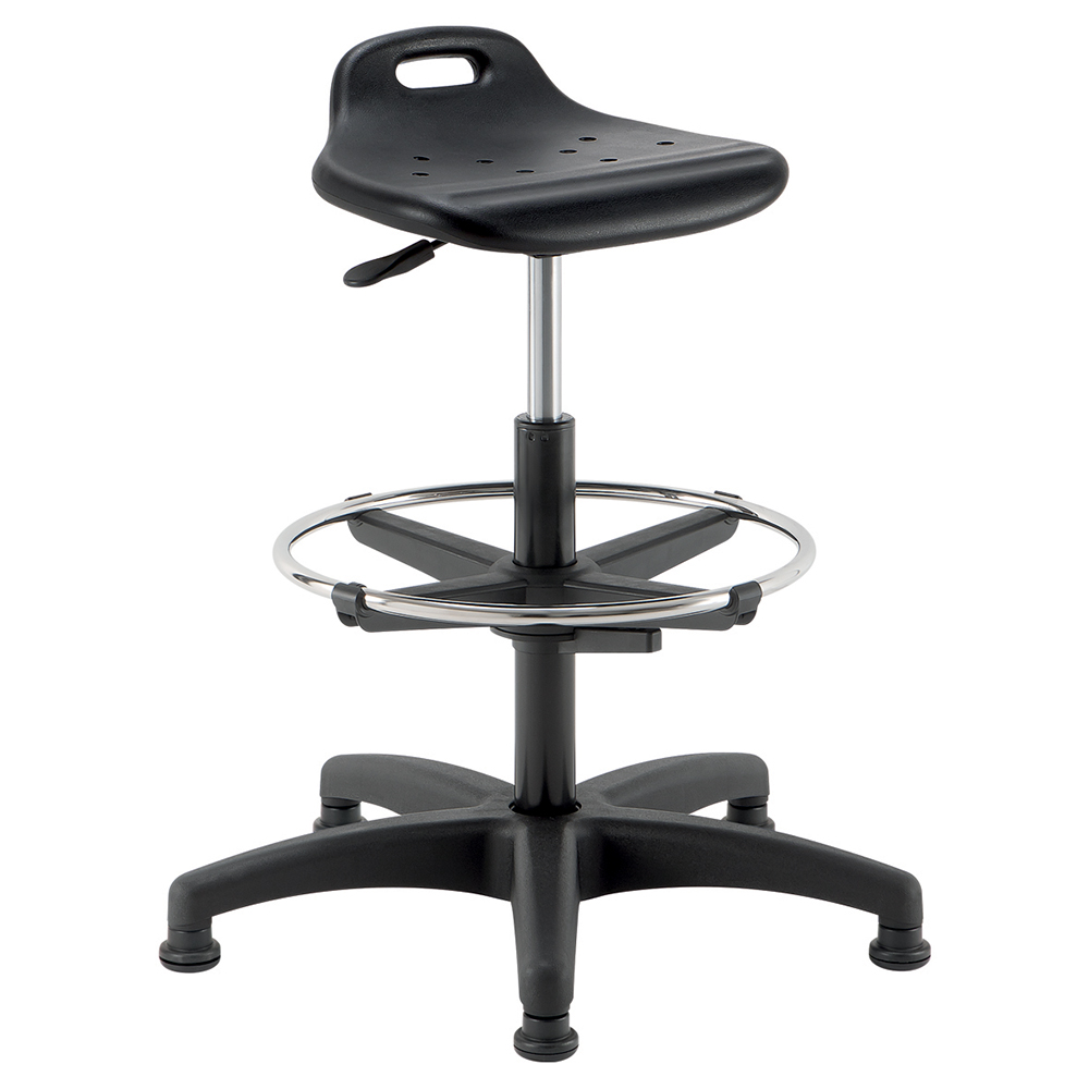 [SB95300ZZZZ-01] Siège SMILE PG assise et dossier polyuréthane avec repose-pieds piètement nylon-H54 à 79 cm
