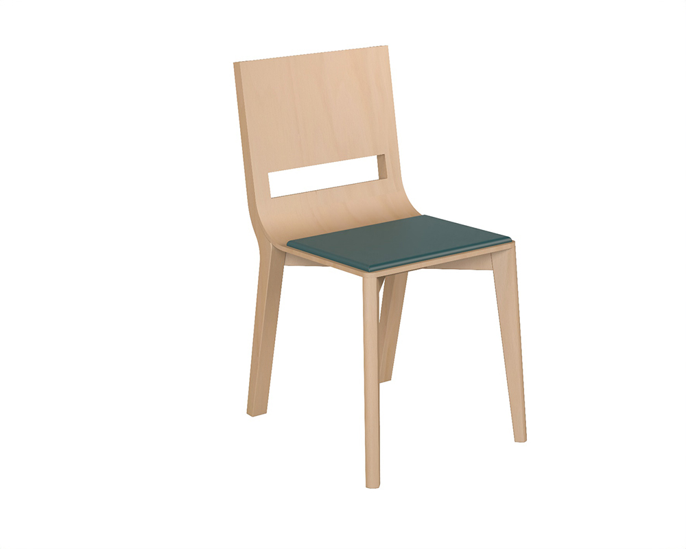[MO-10011470/02] Chaise MATHILDE assise tissu enduit dossier et piètement bois - T6