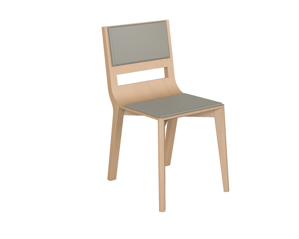 [MO-10011510/02] Chaise MATHILDE assise et dossier tissu enduit piètement bois - T6