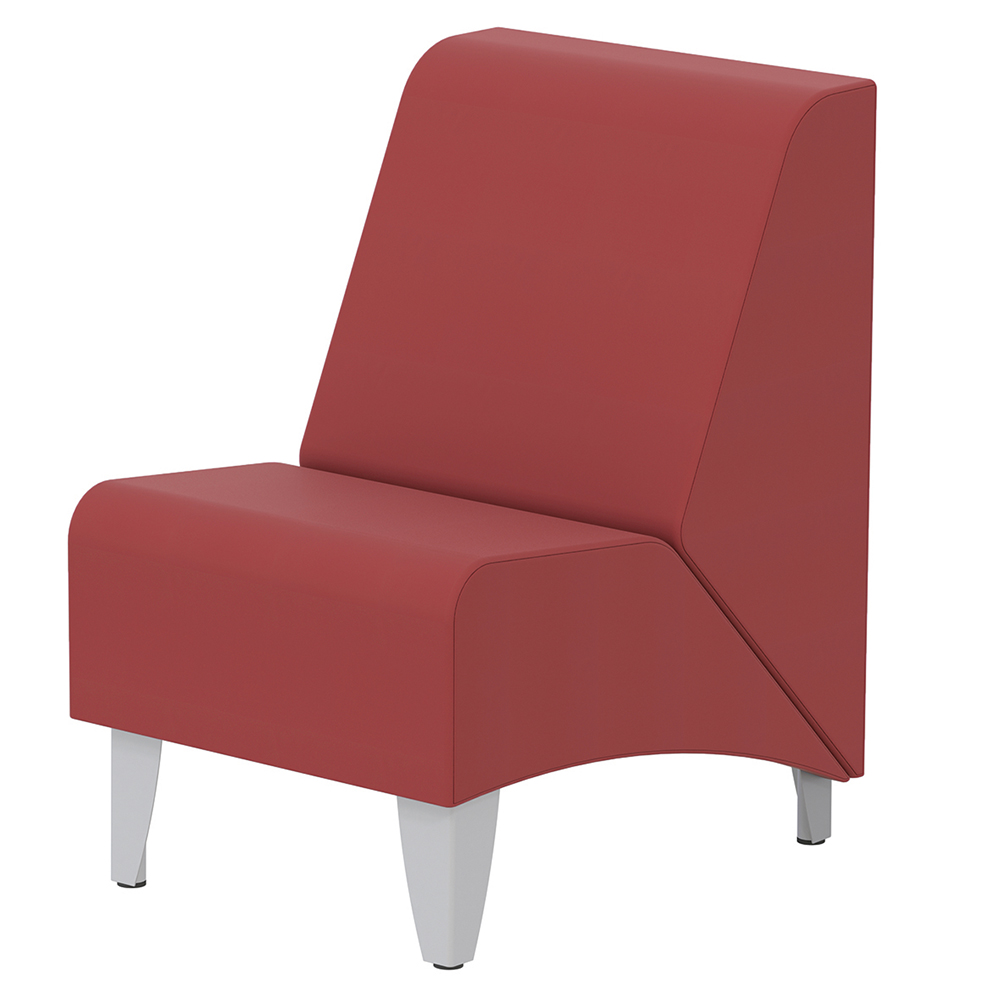 [MO-15001270] Chauffeuse ZÉPHIR tissu enduit piètement époxy - L55xP74xH80 cm - Gris alu RAL 9006