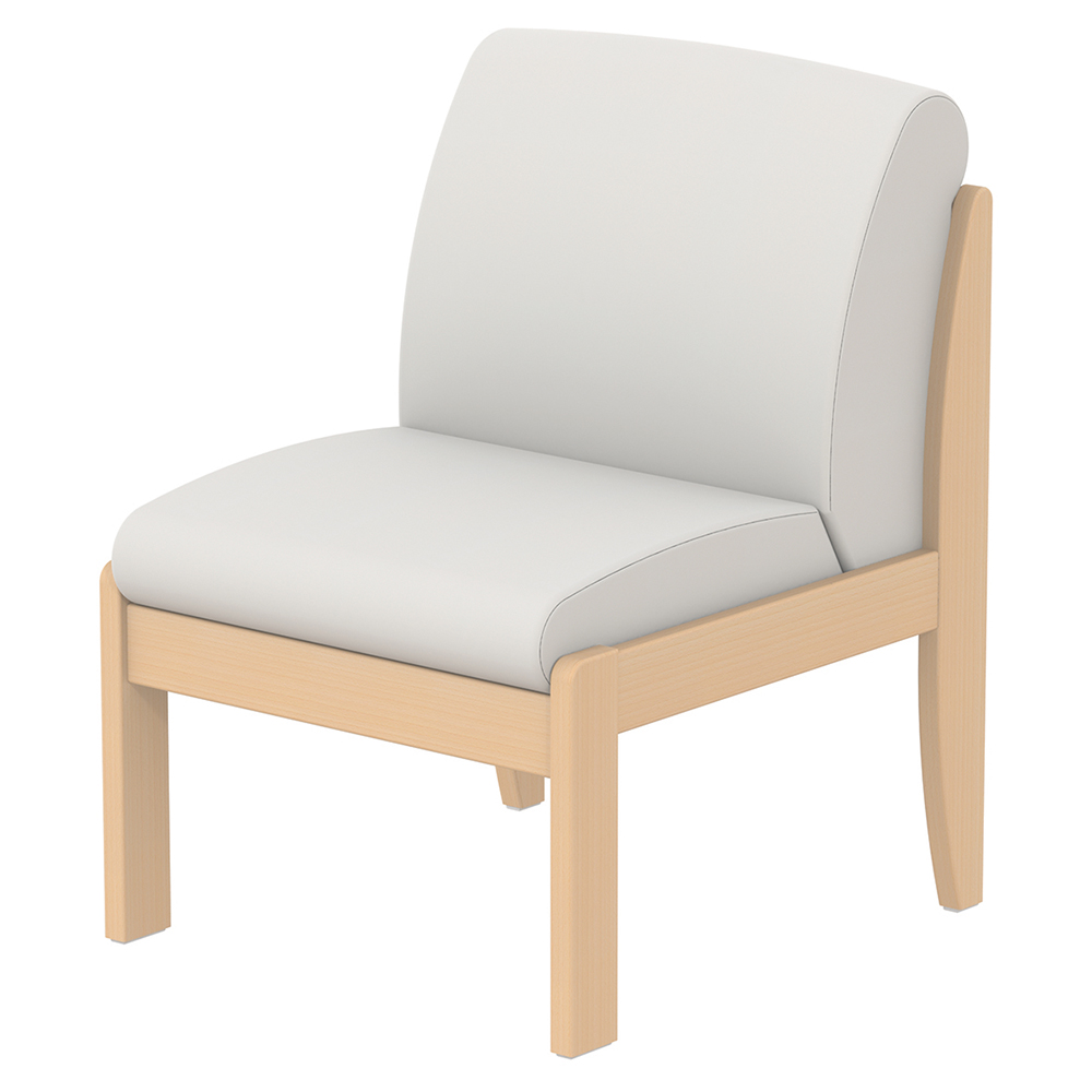 [MO-15002360/02] Chauffeuse BERMUDES assise et dossier tissu enduit piètement bois - L60xP68xH83 cm