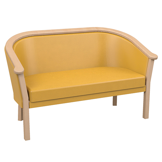 [MO-17001200/02] Canapé MAMBO tissu enduit piètement bois - L133xP66xH80 cm