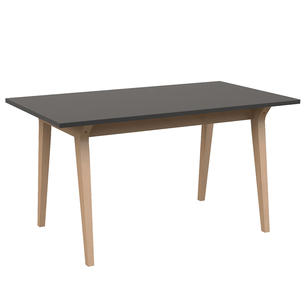 Table MATHILDE plateau ép.24 mm stratifié chant ABS piètement bois - 140x80 cm - T6