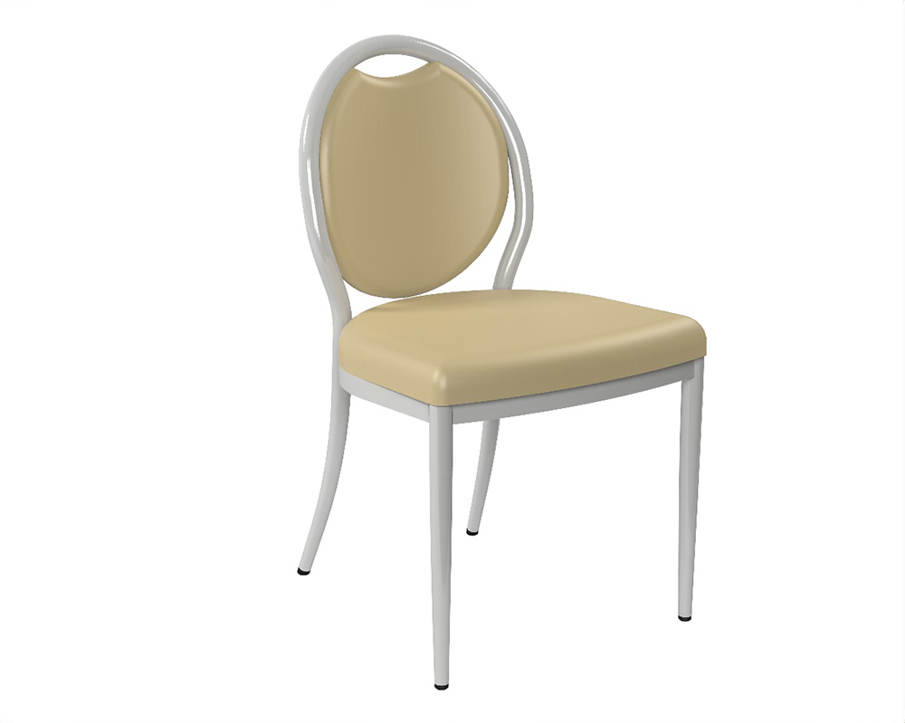 [MO-261L2PM] Chaise 260 assise et dossier prise de main tissu enduit piètement alu époxy - T6