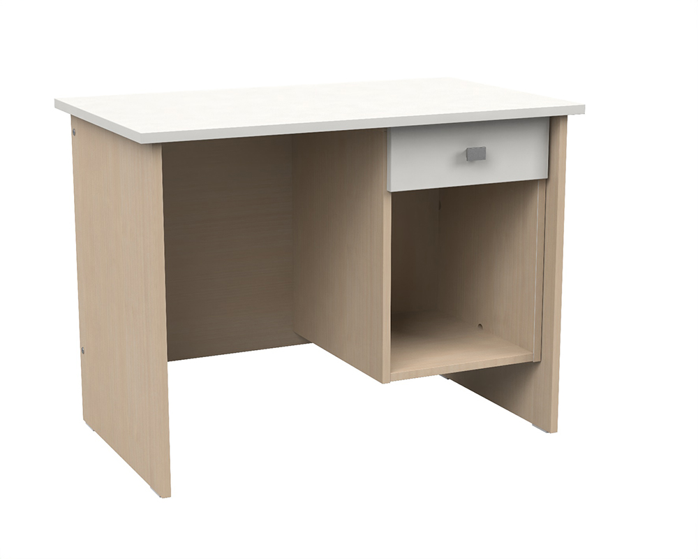 [MO-30310211] Bureau TERRA caisson 1 tiroir 1 niche plateau ép.21 mm stratifié chant ABS panneau mélaminé - 120x60cm - T6