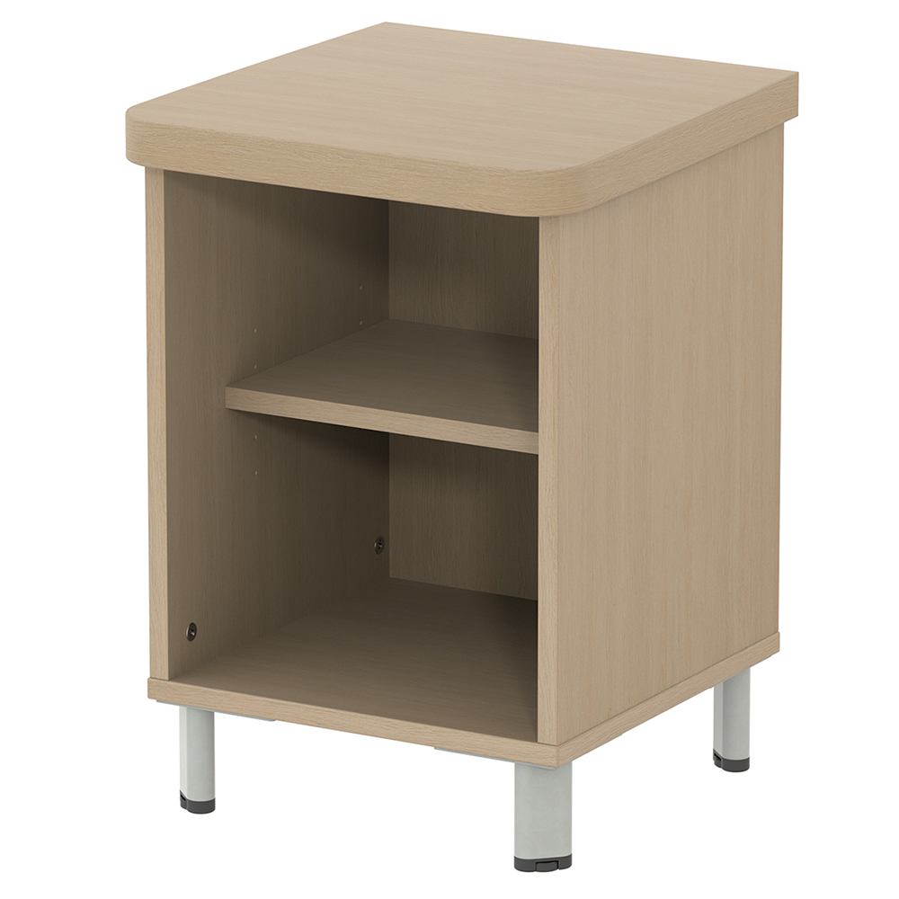 [MO-34006200] Chevet DANAÉ SIGNATURE mélaminé piètement époxy - L44xP46xH62 cm - Gris alu RAL 9006