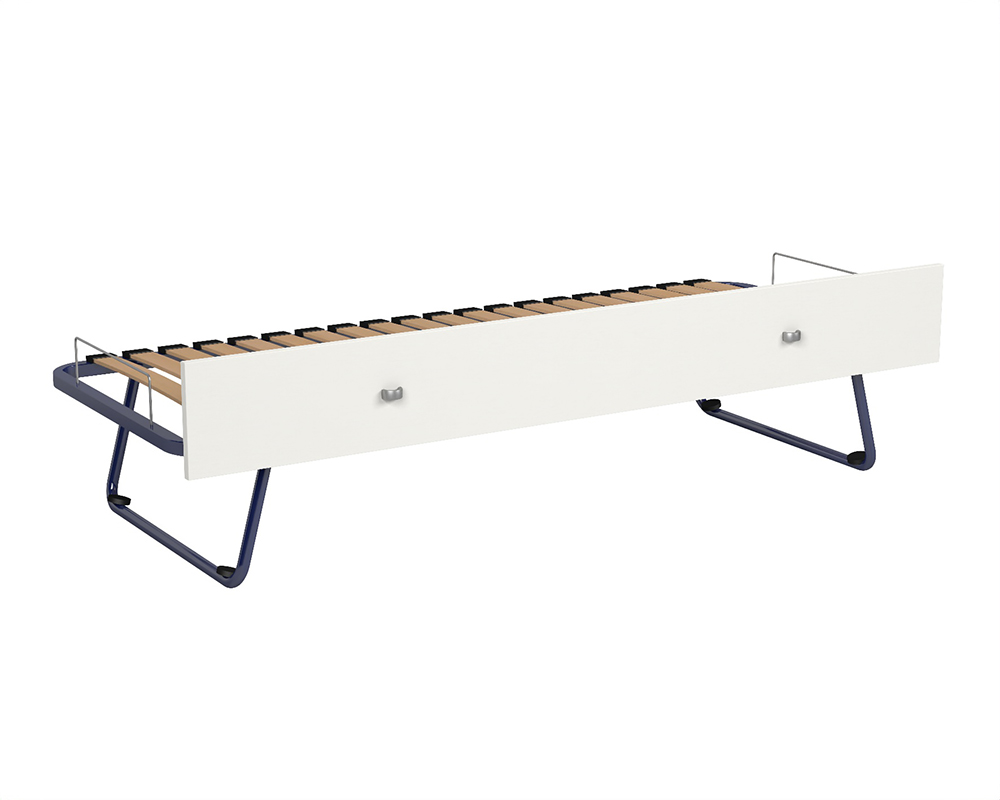 [MO-50008760] Lit gigogne sommier à lattes bandeau mélaminé structure époxy - 80x200 cm