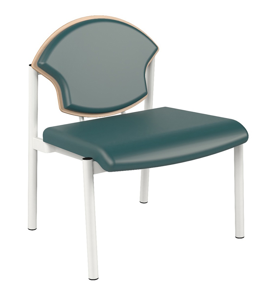[MO-591CL] Chauffeuse 590 assise et dossier tissu enduit piètement époxy - L78xP70xH91 cm