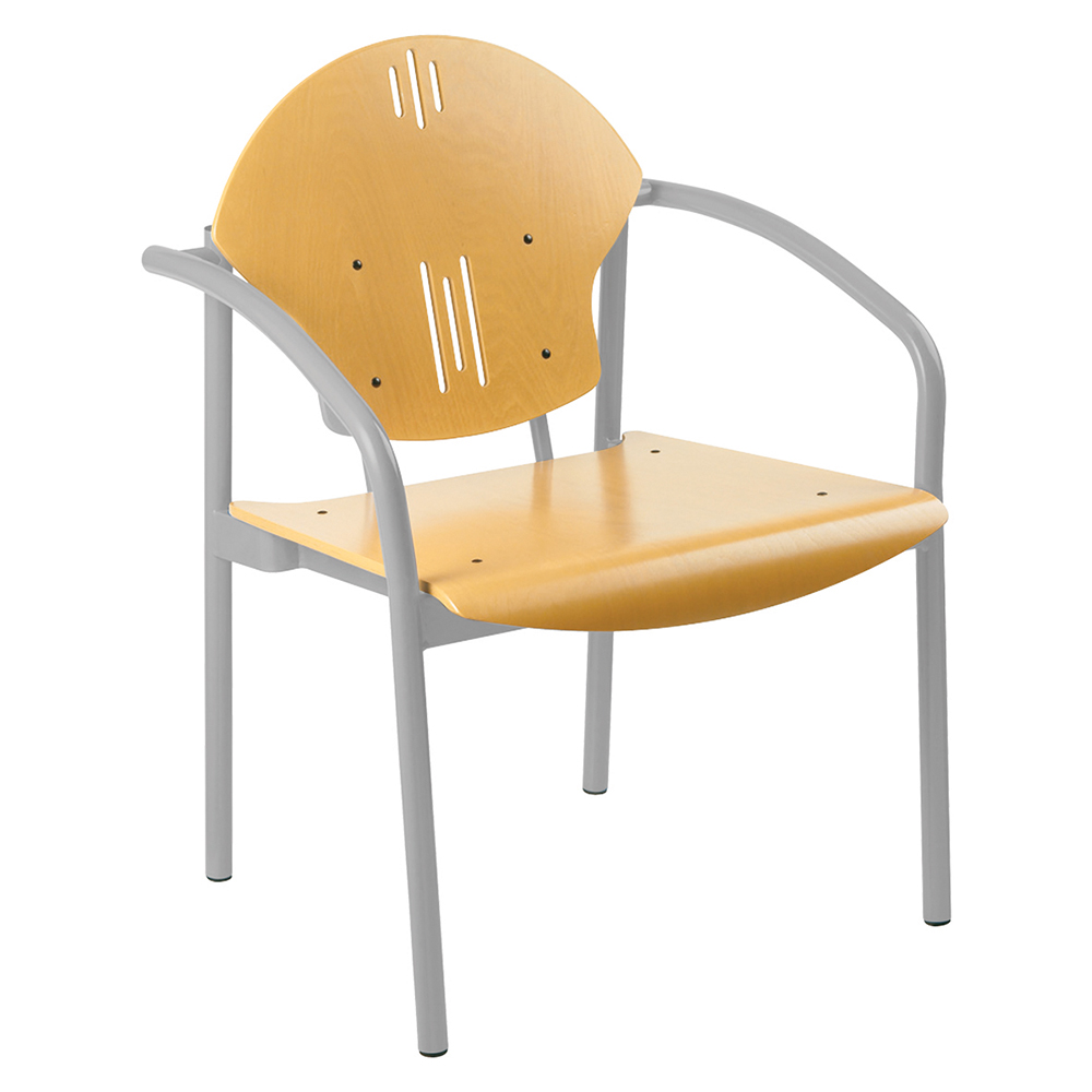 [MO-599L] Bridge 590 assise et dossier bois accoudoir et piètement époxy - L69xP62xH91 cm