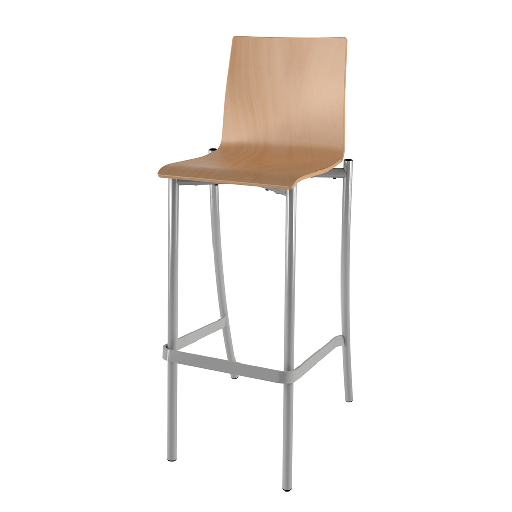 [MO-661] Tabouret BEST coque bois C12 Alvana piètement époxy - H80 cm