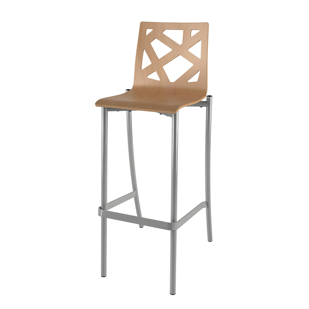 [MO-661C5] Tabouret BEST coque bois C5 Mozaïk piètement époxy - H80 cm