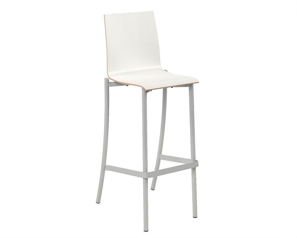 [MO-665] Tabouret BEST coque stratifié chant brut C12 Alvana piètement époxy - H80 cm