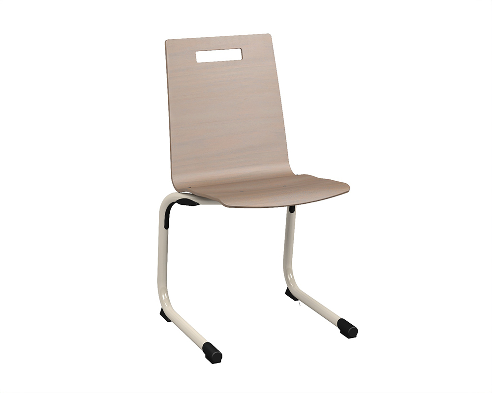 [MO-AN171T5C1] Chaise GALLA coque C1 Classic bois teinté piètement aluminium époxy - T5