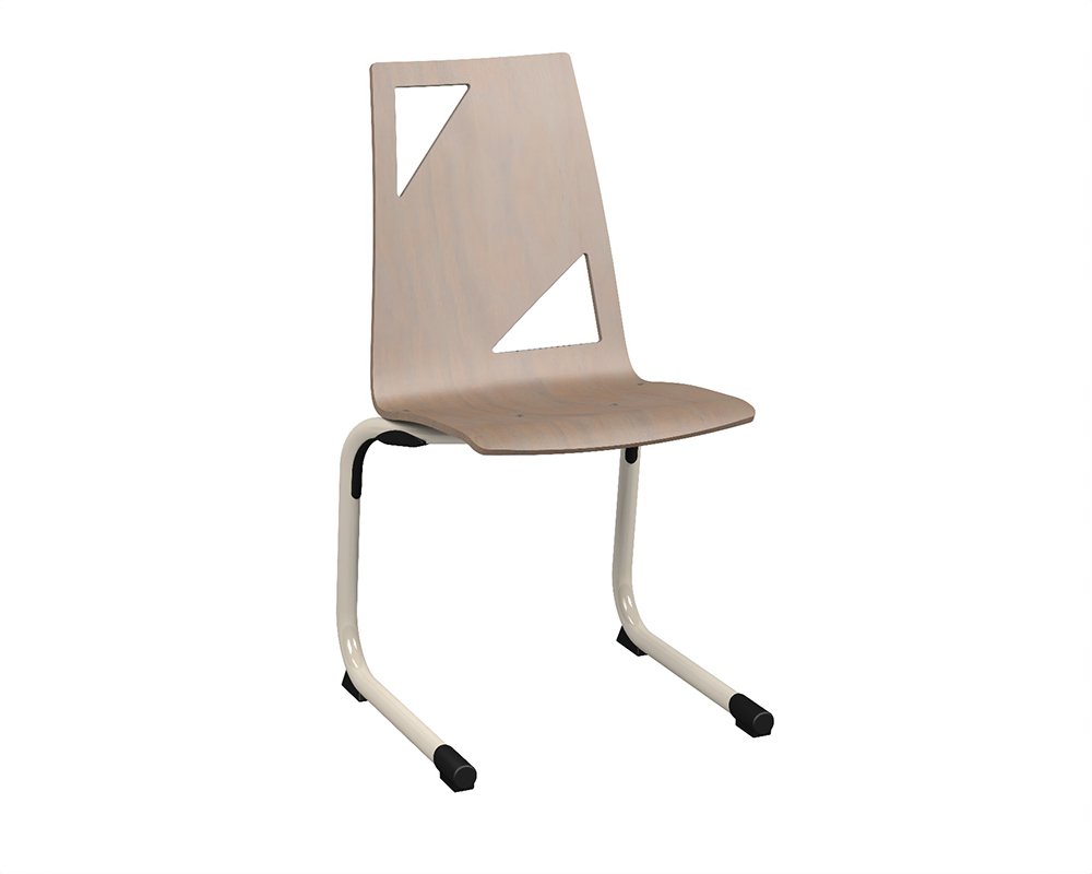 [MO-AN171T5C21] Chaise GALLA coque C21 Moda bois teinté piètement aluminium époxy - T5