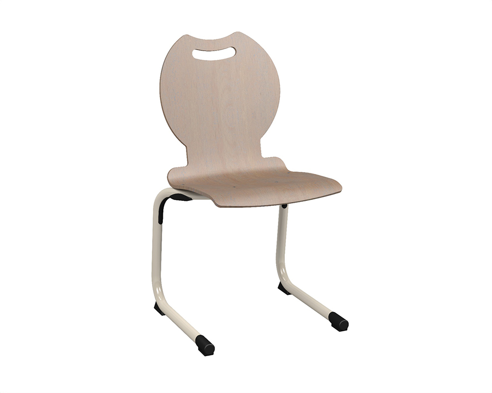 Chaise GALLA coque C22 Bandana bois teinté piètement aluminium époxy - T5