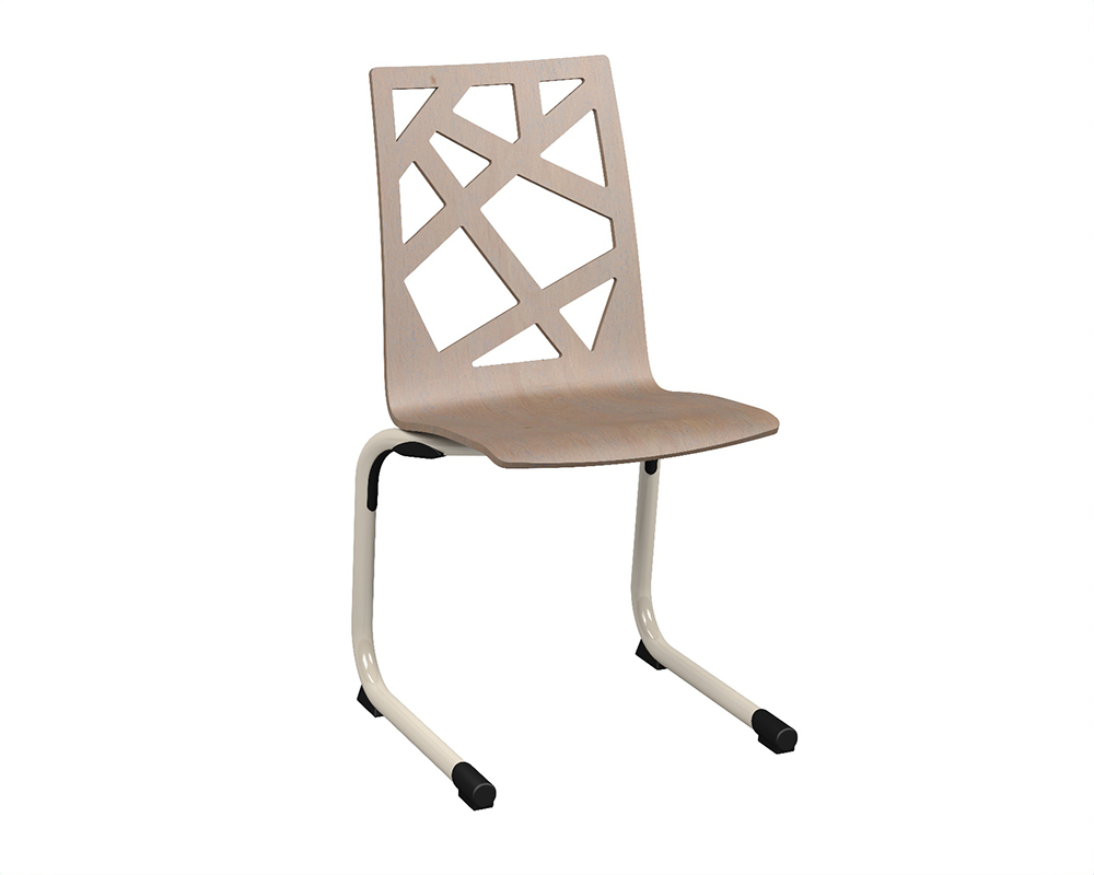 [MO-AN171T5C5] Chaise GALLA PREMIUM coque C5 Mozaïk bois teinté piètement aluminium époxy - T5