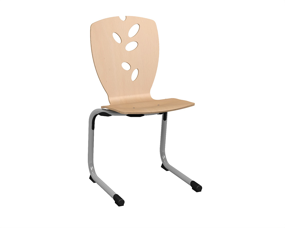[MO-AN173T5C11] Chaise GALLA coque C11 Natura bois Blueprotech® piètement aluminium époxy - T5