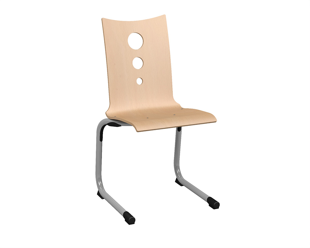 [MO-AN173T5C16] Chaise GALLA coque C16 Bulle bois Blueprotech® piètement aluminium époxy - T5