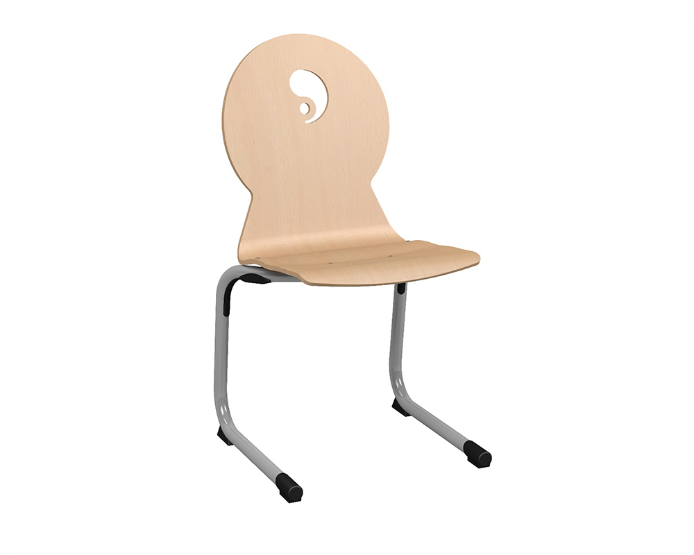 [MO-AN173T5C4] Chaise GALLA coque C4 Yang bois Blueprotech® piètement aluminium époxy - T5