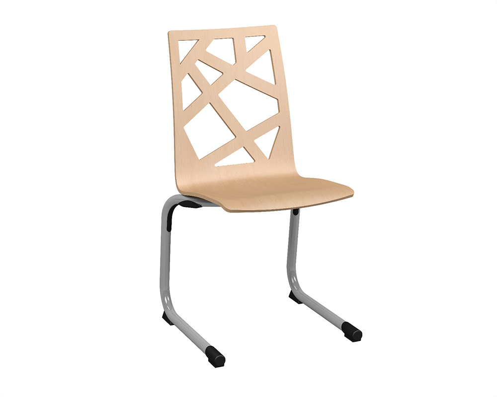 [MO-AN173T5C5] Chaise GALLA PREMIUM coque C5 Mozaïk bois incolore piètement aluminium - T5