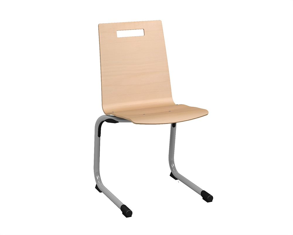 Chaise GALLA coque C1 Classic bois Blueprotech® piètement aluminium époxy - T6
