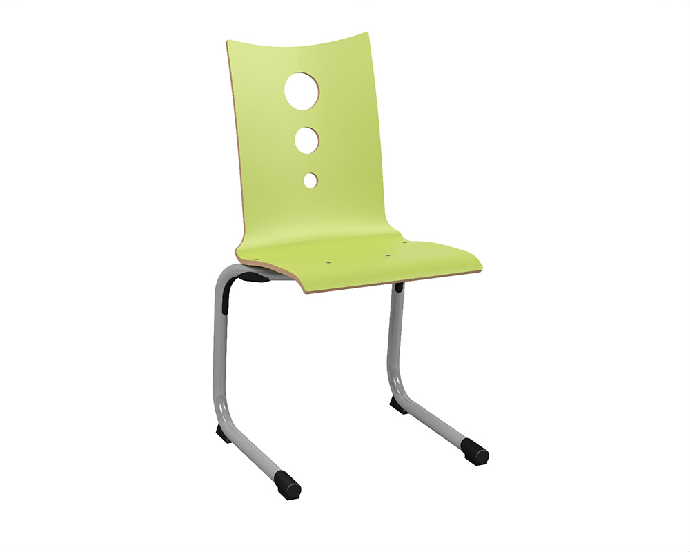 [MO-AN175T6C16] Chaise GALLA coque C16 Bulle stratifié chant brut piètement aluminium époxy - T6