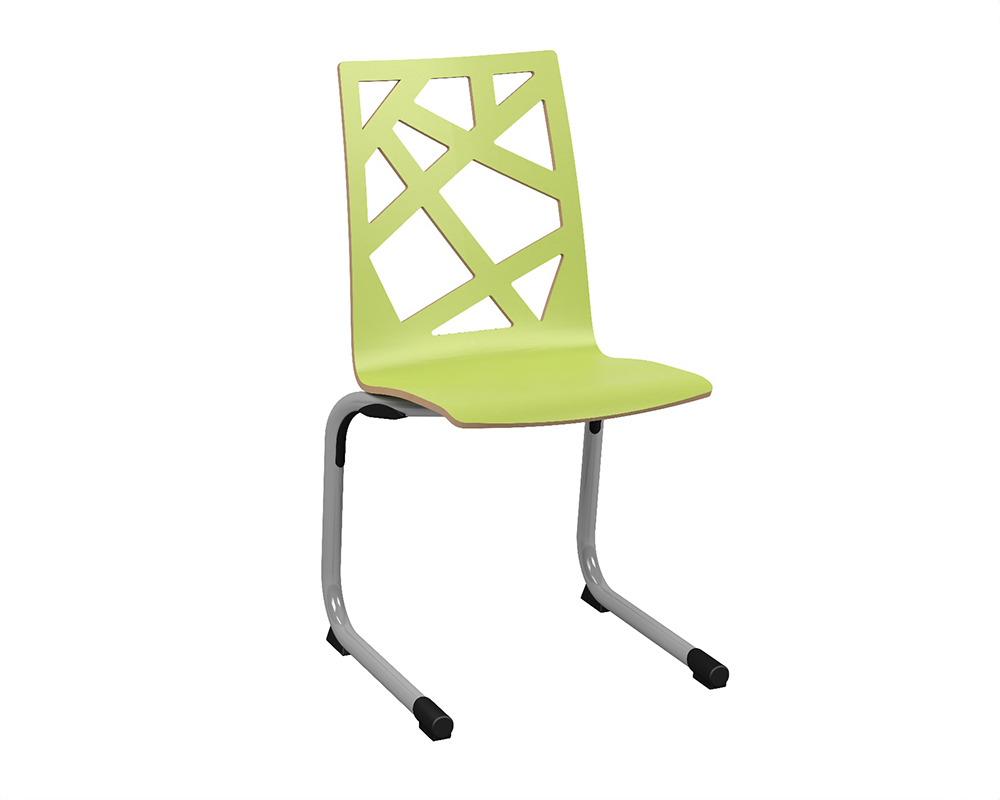 [MO-AN175T6C5] Chaise GALLA PREMIUM coque C5 Mozaïk stratifié chant brut piètement aluminium époxy - T6