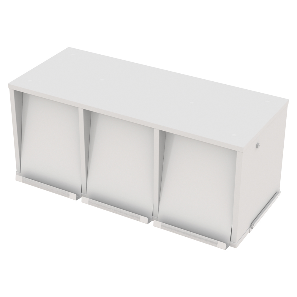 [MO-DBB000034] Présentoir à périodiques LINÉAL/NATUR mélaminé 3 portes époxy à intégrer pour rayonnage L90 cm