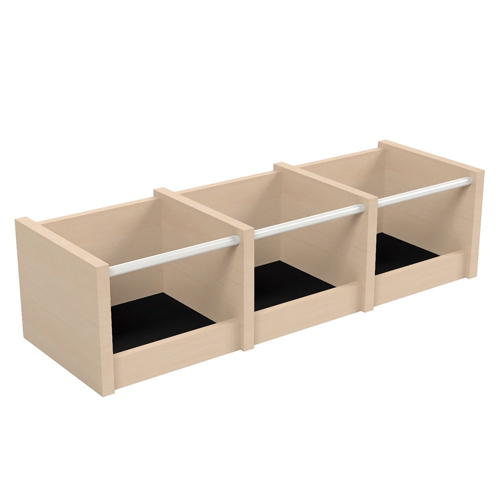 [MO-DBB000075] Bac à BD COLOR/HARMONY 3 cases mélaminé à intégrer pour rayonnage L90 cm