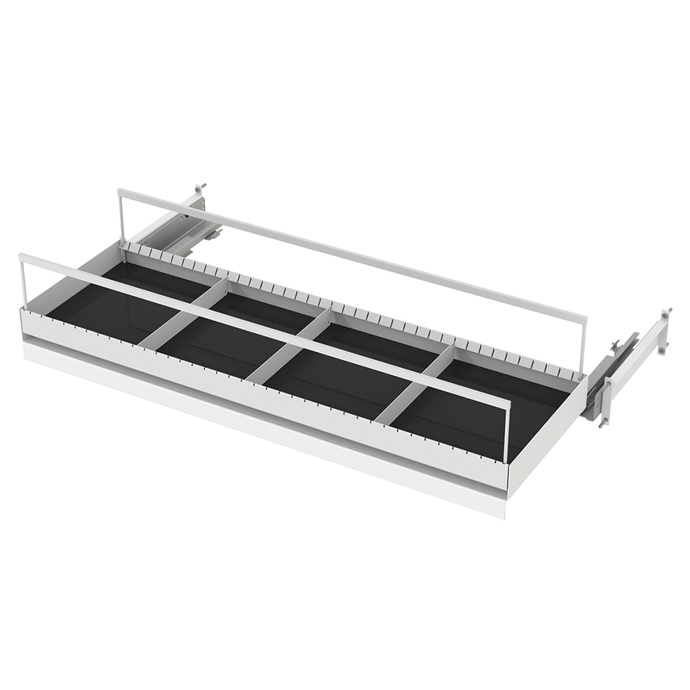 [MO-DBB000108] Bac à albums/BD NATUR coulissant 4 cases époxy à intégrer au rayonnage NATUR