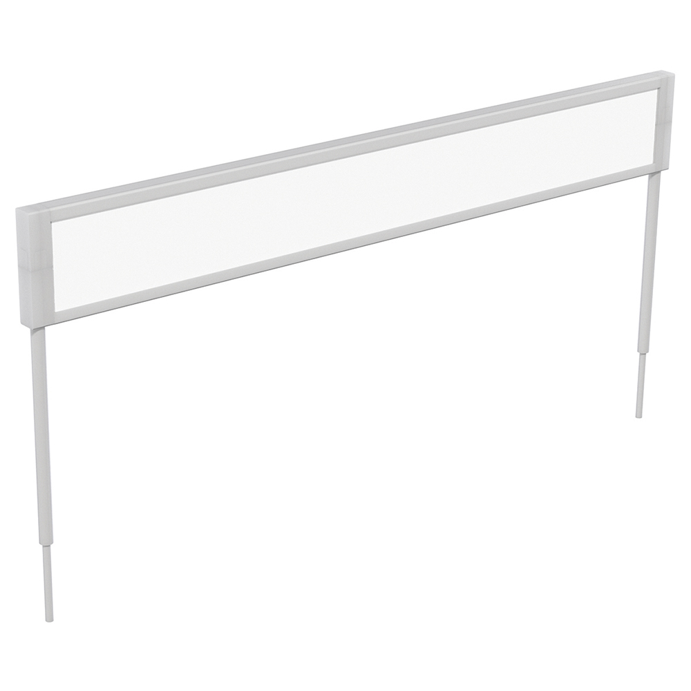 [MO-DBE000023] Signalétique latérale LINÉAL ABS et plexiglas pour rayonnage double face - L60 cm - Blanc